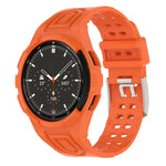 アーマー一体型TPUダブルピンバックルスマートウォッチバンド、Samsung Galaxy Watch4 40mm用、Samsung Galaxy Watch4 Classic 46mm用