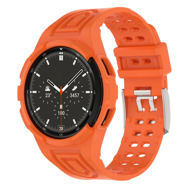 アーマー一体型TPUダブルピンバックルスマートウォッチバンド、Samsung Galaxy Watch4 40mm用、Samsung Galaxy Watch4 Classic 46mm用