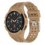 アーマー一体型TPUダブルピンバックルスマートウォッチバンド、Samsung Galaxy Watch4 40mm用、Samsung Galaxy Watch4 Classic 46mm用