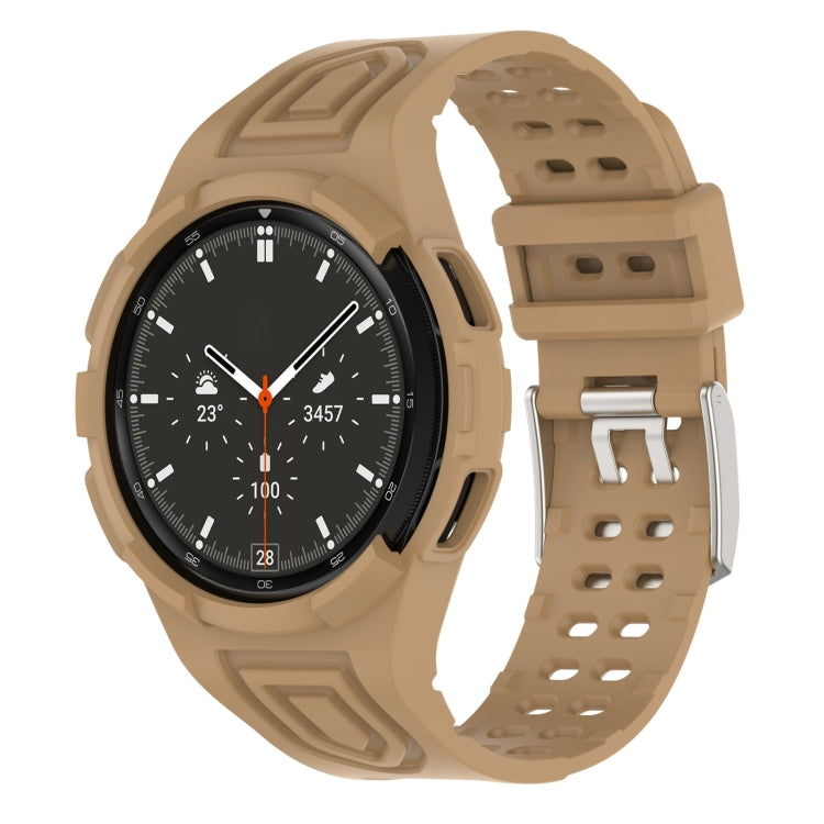 アーマー一体型TPUダブルピンバックルスマートウォッチバンド、Samsung Galaxy Watch4 40mm用、Samsung Galaxy Watch4 Classic 46mm用