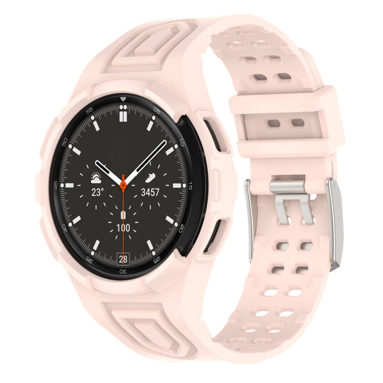 アーマー一体型TPUダブルピンバックルスマートウォッチバンド、Samsung Galaxy Watch4 40mm用、Samsung Galaxy Watch4 Classic 46mm用