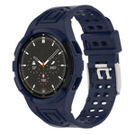 アーマー一体型TPUダブルピンバックルスマートウォッチバンド、Samsung Galaxy Watch4 40mm用、Samsung Galaxy Watch4 Classic 46mm用