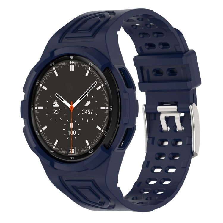 アーマー一体型TPUダブルピンバックルスマートウォッチバンド、Samsung Galaxy Watch4 40mm用、Samsung Galaxy Watch4 Classic 46mm用