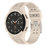 アーマー一体型TPUダブルピンバックルスマートウォッチバンド、Samsung Galaxy Watch4 40mm用、Samsung Galaxy Watch4 Classic 46mm用