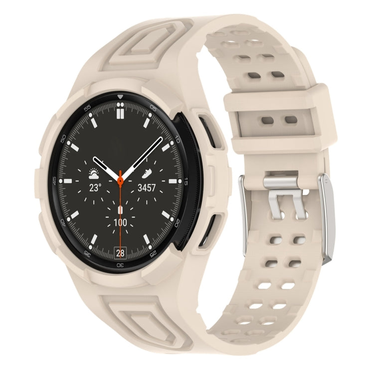 アーマー一体型TPUダブルピンバックルスマートウォッチバンド、Samsung Galaxy Watch4 40mm用、Samsung Galaxy Watch4 Classic 46mm用