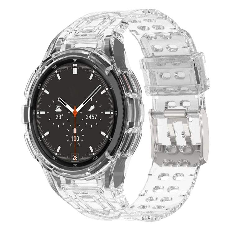 アーマー一体型TPUダブルピンバックルスマートウォッチバンド、Samsung Galaxy Watch4 40mm用、Samsung Galaxy Watch4 Classic 46mm用