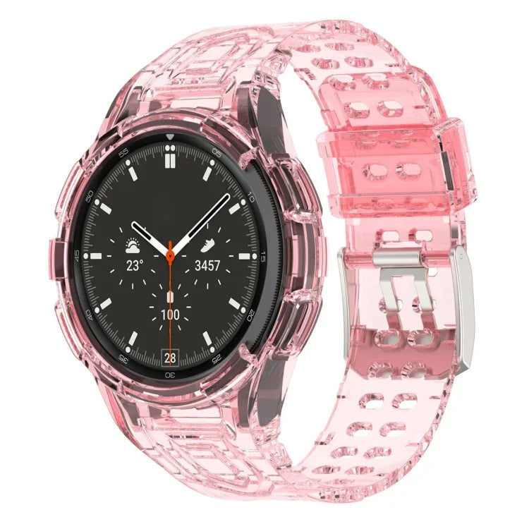 Armor Integrated TPU Double-Pin Buckle Smart Watch Band, For Samsung Galaxy Watch4 40mm, For Samsung Galaxy Watch4 Classic 46mm