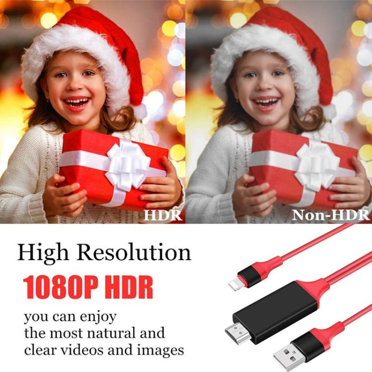 2m 1080P 8ピンからHDMIアダプターケーブル、iPhone対応HDMIアダプター、8ピン