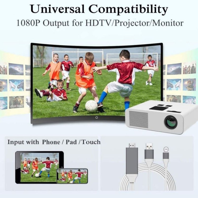 2m 1080P 8ピンからHDMIアダプターケーブル、iPhone対応HDMIアダプター、8ピン