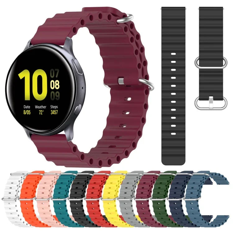 20mm オーシャンスタイル シリコン単色ウォッチバンド、Samsung Galaxy Watch Active 2 44mm用、Samsung Galaxy Watch 42mm用