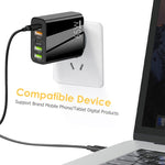 65W デュアルPD Type-C + 3ポート USB マルチポート充電器 スマホ・タブレット用、USプラグ、USプラグ