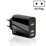 65W デュアルPD Type-C + 3ポート USB マルチポート充電器 スマホ・タブレット用、EUプラグ、EUプラグ