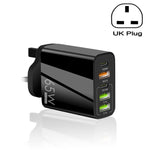 65W デュアルPD Type-C + 3ポート USB マルチポート充電器 スマホ・タブレット用、UKプラグ、UKプラグ