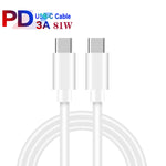 65W デュアル PD Type-C + 3ポート USB マルチポート充電器 3A Type-C to Type-C データケーブル付き、USプラグ、USプラグ + Type-C to Type-C ケーブル