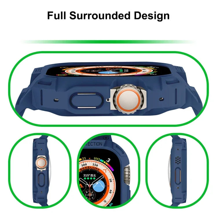Apple Watch Ultra 3 / 2 / 1 49mm JUNSUNMAY 一体型 TPU ケース 調節可能な伸縮性ウォッチバンド用