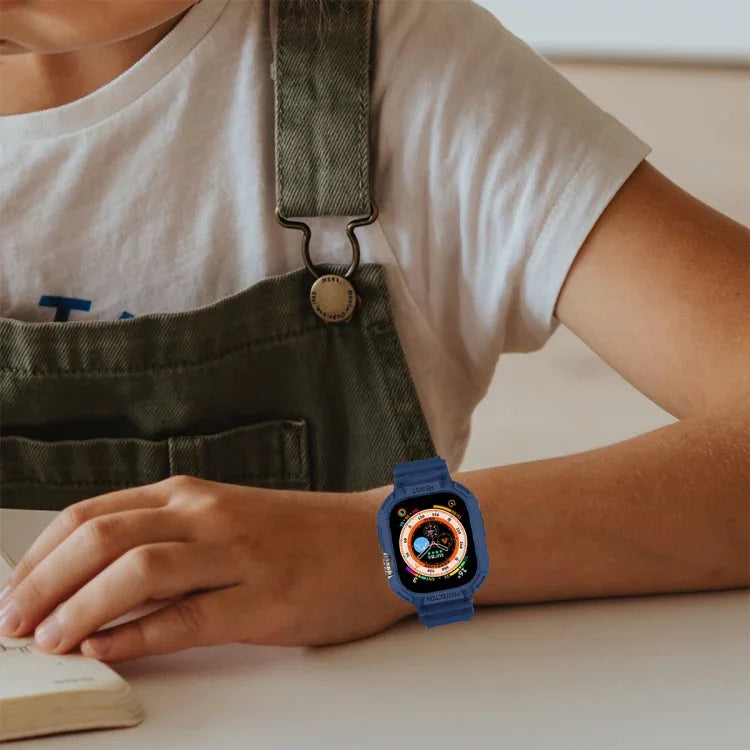 Apple Watch Ultra 3 / 2 / 1 49mm JUNSUNMAY 一体型 TPU ケース 調節可能な伸縮性ウォッチバンド用