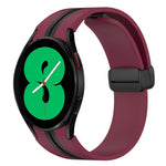 Folding Magnetic Clasp Silicone Watch Band, For Samsung Galaxy Watch 5 44mm, For Samsung Galaxy Watch 5 40mm, For Samsung Galaxy Watch 4 44mm, For Samsung Galaxy Watch 4 40mm