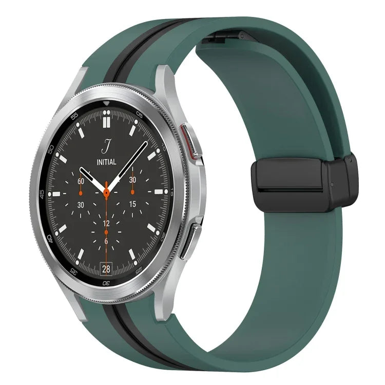 折りたたみ磁気留め具シリコンウォッチバンド、Samsung Galaxy Watch 4 Classic 46mm用、Samsung Galaxy Watch 4 Classic 42mm用