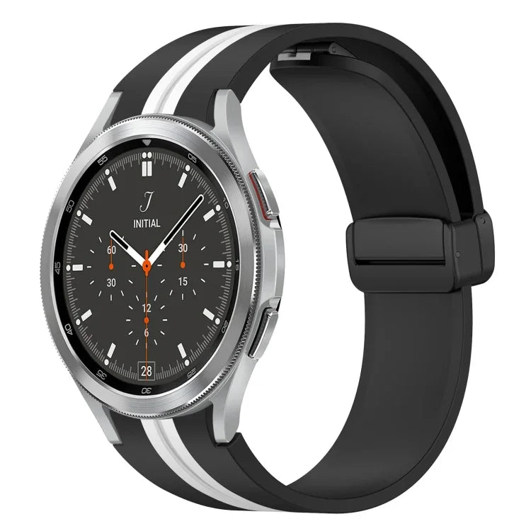 折りたたみ磁気留め具シリコンウォッチバンド、Samsung Galaxy Watch 4 Classic 46mm用、Samsung Galaxy Watch 4 Classic 42mm用