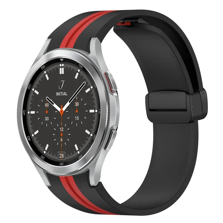 折りたたみ磁気留め具シリコンウォッチバンド、Samsung Galaxy Watch 4 Classic 46mm用、Samsung Galaxy Watch 4 Classic 42mm用