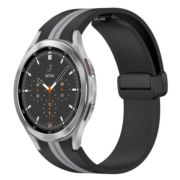 折りたたみ磁気留め具シリコンウォッチバンド、Samsung Galaxy Watch 4 Classic 46mm用、Samsung Galaxy Watch 4 Classic 42mm用