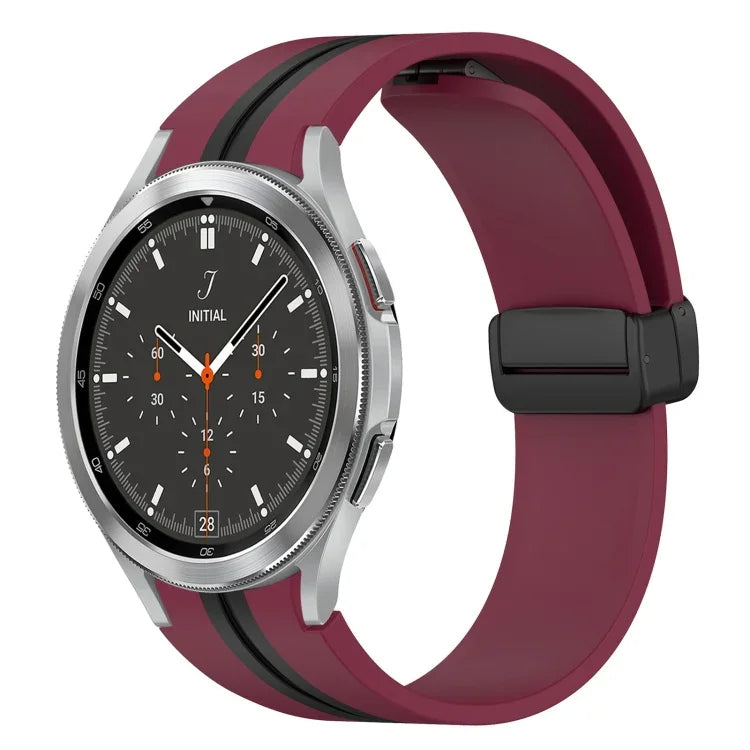 折りたたみ磁気留め具シリコンウォッチバンド、Samsung Galaxy Watch 4 Classic 46mm用、Samsung Galaxy Watch 4 Classic 42mm用