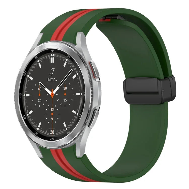 折りたたみ磁気留め具シリコンウォッチバンド、Samsung Galaxy Watch 4 Classic 46mm用、Samsung Galaxy Watch 4 Classic 42mm用