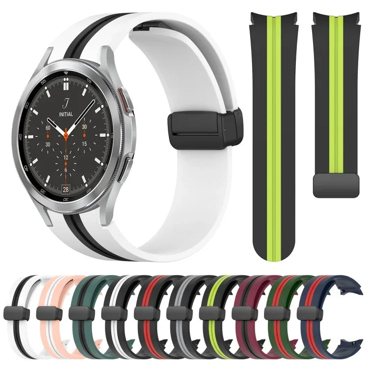 折りたたみ磁気留め具シリコンウォッチバンド、Samsung Galaxy Watch 4 Classic 46mm用、Samsung Galaxy Watch 4 Classic 42mm用