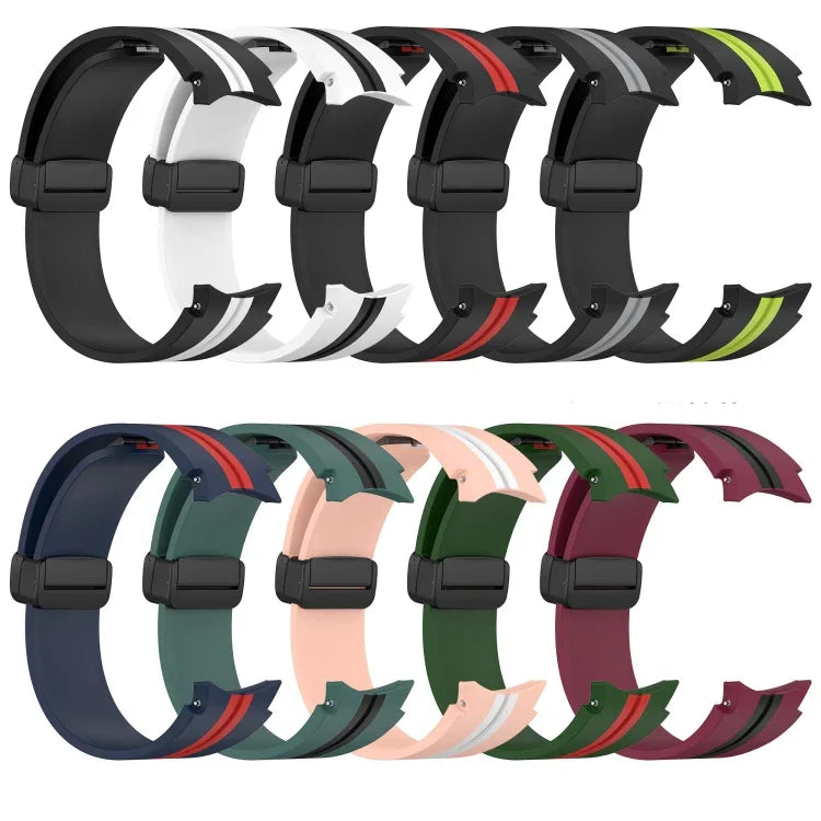 折りたたみ磁気留め具シリコンウォッチバンド、Samsung Galaxy Watch 4 Classic 46mm用、Samsung Galaxy Watch 4 Classic 42mm用