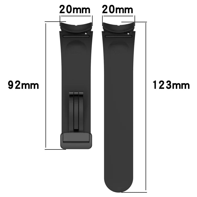 折りたたみ磁気留め具シリコンウォッチバンド、Samsung Galaxy Watch 4 Classic 46mm用、Samsung Galaxy Watch 4 Classic 42mm用
