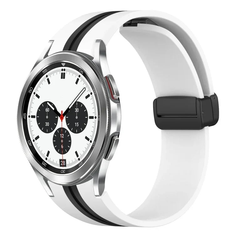 折りたたみ磁気留め具シリコンウォッチバンド、Samsung Galaxy Watch 4 Classic 46mm用、Samsung Galaxy Watch 4 Classic 42mm用
