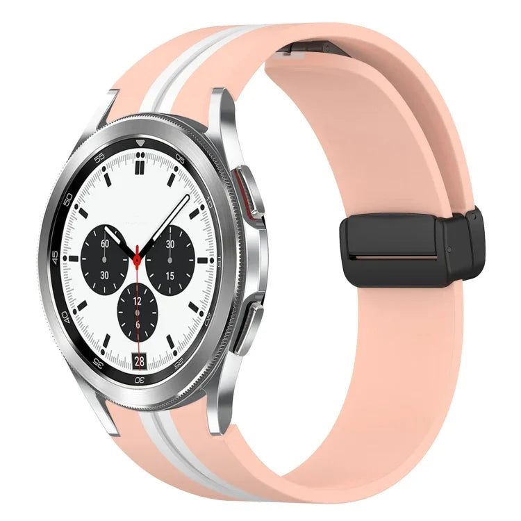 折りたたみ磁気留め具シリコンウォッチバンド、Samsung Galaxy Watch 4 Classic 46mm用、Samsung Galaxy Watch 4 Classic 42mm用