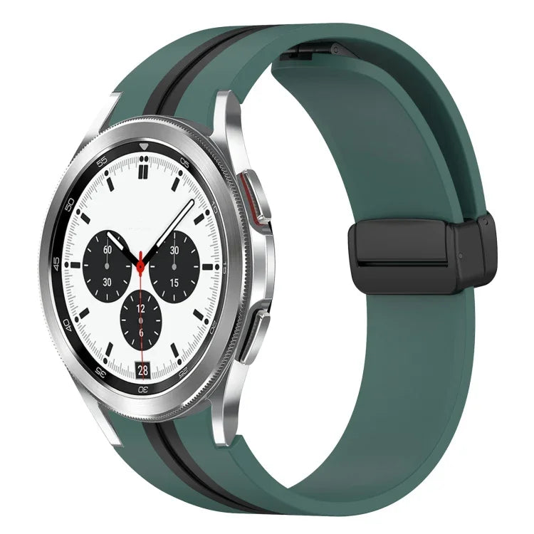 折りたたみ磁気留め具シリコンウォッチバンド、Samsung Galaxy Watch 4 Classic 46mm用、Samsung Galaxy Watch 4 Classic 42mm用