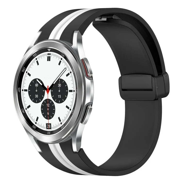 折りたたみ磁気留め具シリコンウォッチバンド、Samsung Galaxy Watch 4 Classic 46mm用、Samsung Galaxy Watch 4 Classic 42mm用