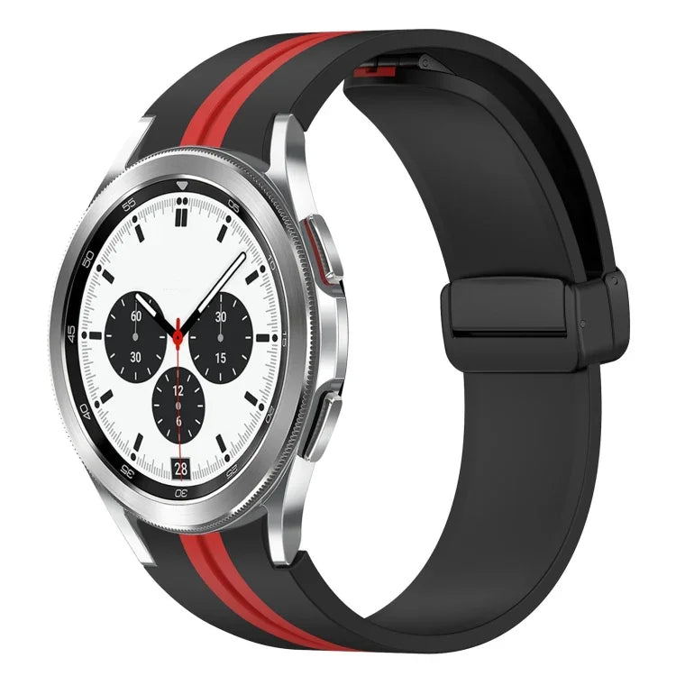 折りたたみ磁気留め具シリコンウォッチバンド、Samsung Galaxy Watch 4 Classic 46mm用、Samsung Galaxy Watch 4 Classic 42mm用