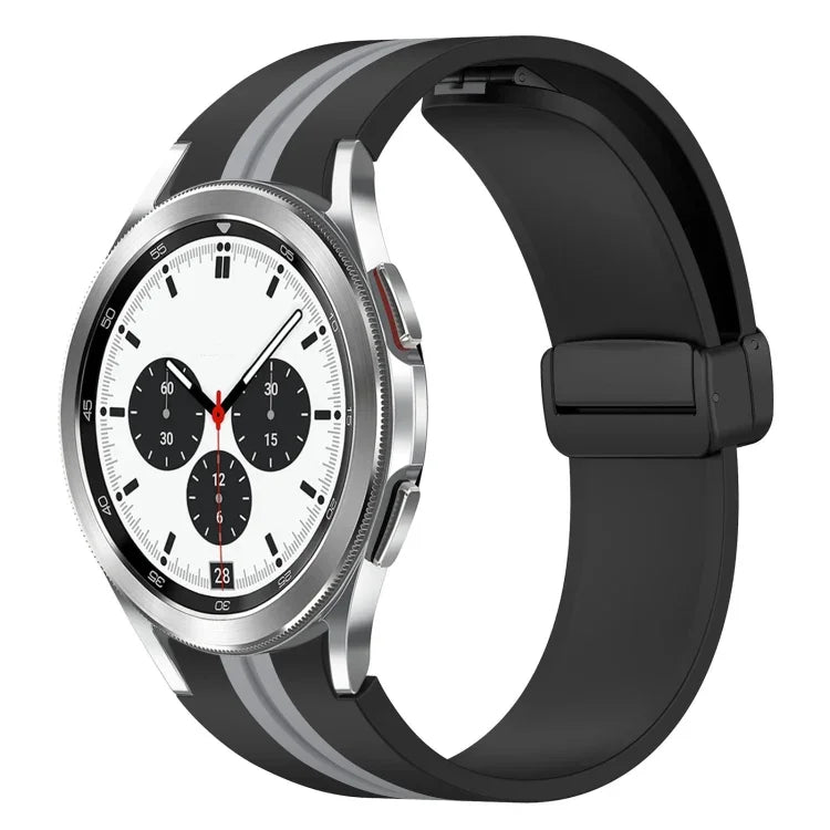 折りたたみ磁気留め具シリコンウォッチバンド、Samsung Galaxy Watch 4 Classic 46mm用、Samsung Galaxy Watch 4 Classic 42mm用