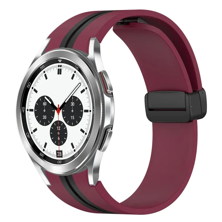 折りたたみ磁気留め具シリコンウォッチバンド、Samsung Galaxy Watch 4 Classic 46mm用、Samsung Galaxy Watch 4 Classic 42mm用