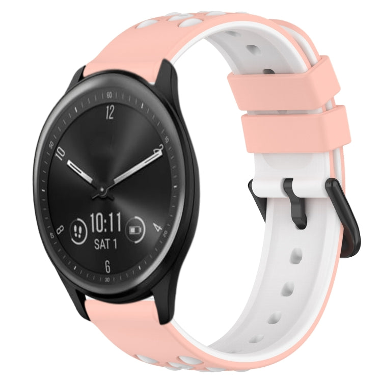 20mm Two-Color Porous Silicone Watch Band, For Garmin Vivomove Sport, For Garmin Venu 2 Plus, For Garmin Approach S40, For Garmin Forerunner 158