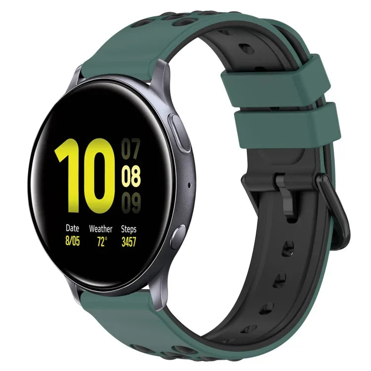 20mm ツートンカラーポーラスシリコンウォッチバンド、Samsung Galaxy Watch Active2 44mm用、Samsung Galaxy Watch 42mm用