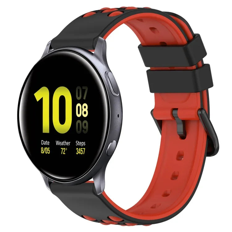 20mm ツートンカラーポーラスシリコンウォッチバンド、Samsung Galaxy Watch Active2 44mm用、Samsung Galaxy Watch 42mm用