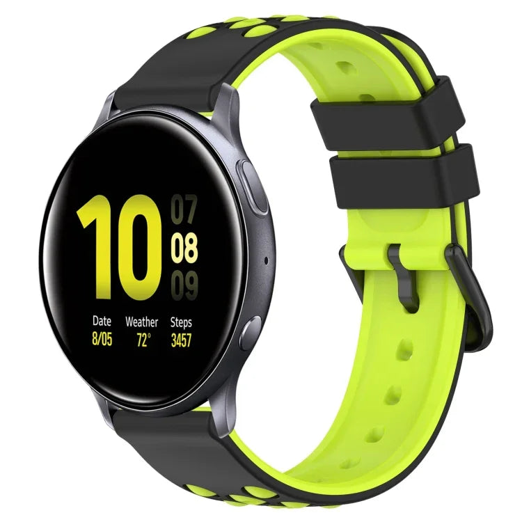 20mm ツートンカラーポーラスシリコンウォッチバンド、Samsung Galaxy Watch Active2 44mm用、Samsung Galaxy Watch 42mm用
