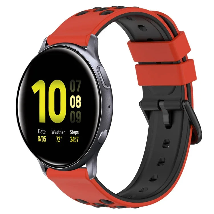 20mm ツートンカラーポーラスシリコンウォッチバンド、Samsung Galaxy Watch Active2 44mm用、Samsung Galaxy Watch 42mm用