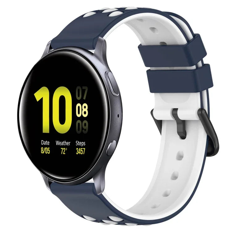20mm ツートンカラーポーラスシリコンウォッチバンド、Samsung Galaxy Watch Active2 44mm用、Samsung Galaxy Watch 42mm用
