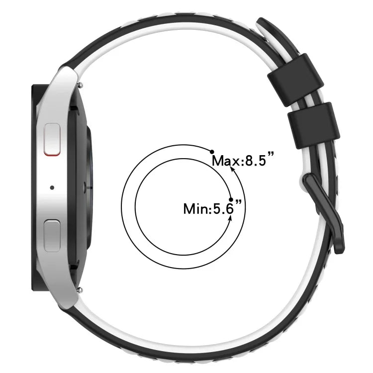 20mm ツートンカラーポーラスシリコンウォッチバンド、Samsung Galaxy Watch Active2 44mm用、Samsung Galaxy Watch 42mm用
