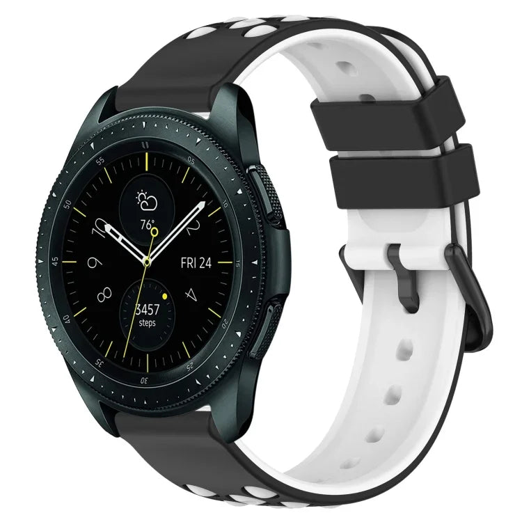 20mm ツートンカラーポーラスシリコンウォッチバンド、Samsung Galaxy Watch Active2 44mm用、Samsung Galaxy Watch 42mm用