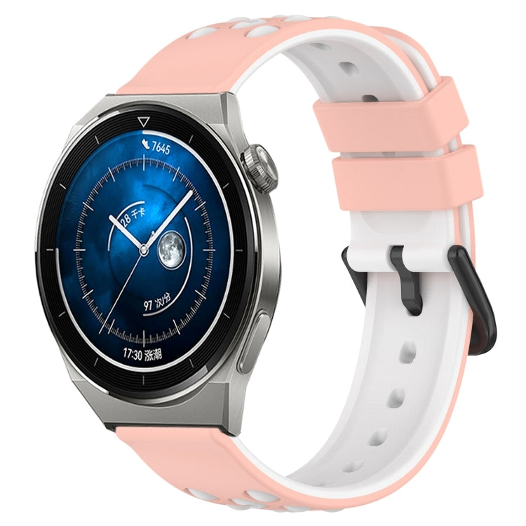 22mm Two-Color Porous Silicone Watch Band, For Huawei Watch GT3 Pro 46mm, For Huawei Watch GT3 46mm, For Huawei Watch GT Runner, For Huawei Watch 3
