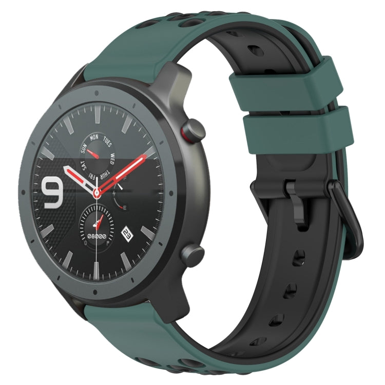 22mm Two-Color Porous Silicone Watch Band, For Amazfit 3, For Amazfit GTR 47mm