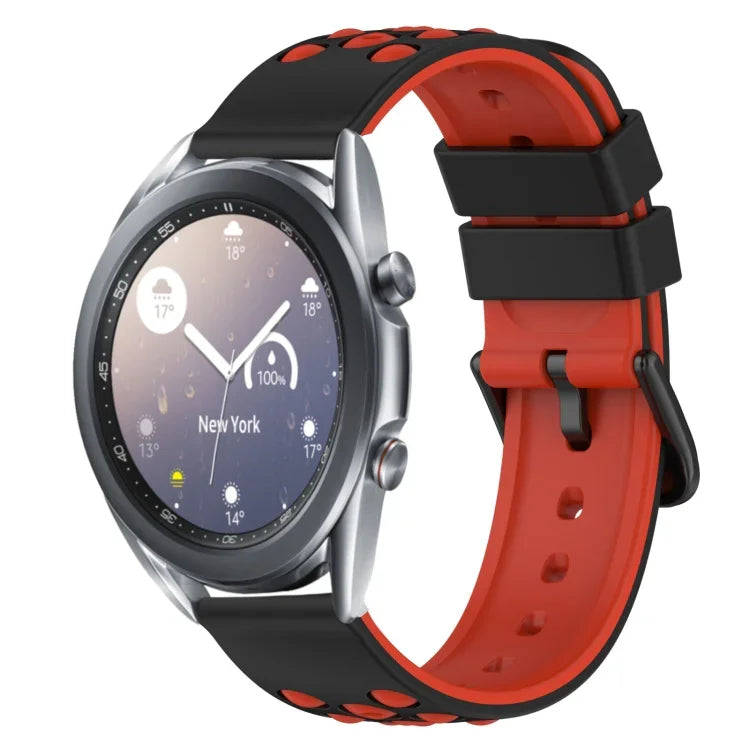 22mm ツートンカラー 多孔質シリコン時計バンド、Samsung Galaxy Watch3 45mm用、Samsung Galaxy Watch 46mm用、Samsung Gear S3 Classic用、Samsung Gear S3 Frontier用