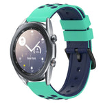 22mm ツートンカラー 多孔質シリコン時計バンド、Samsung Galaxy Watch3 45mm用、Samsung Galaxy Watch 46mm用、Samsung Gear S3 Classic用、Samsung Gear S3 Frontier用