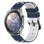 22mm ツートンカラー 多孔質シリコン時計バンド、Samsung Galaxy Watch3 45mm用、Samsung Galaxy Watch 46mm用、Samsung Gear S3 Classic用、Samsung Gear S3 Frontier用